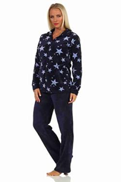 NORMANN-Wäschefabrik Damen Coralfleece Hausanzug Homewear mit Sternen als Motiv - 202 216 97 961, Farbe:Marine, Größe:40/42 von NORMANN-Wäschefabrik