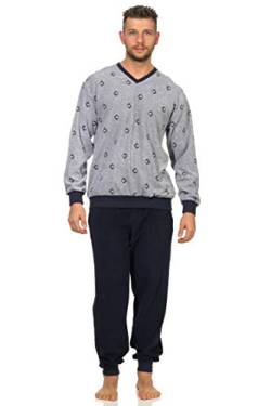 NORMANN-Wäschefabrik Herren Frottee Pyjama lang mit Bündchen - auch in Übergrössen bis Gr. 68/70-202 93 454, Farbe:grau, Größe:56 von NORMANN-Wäschefabrik