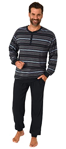 NORMANN-Wäschefabrik Herren Pyjama mit Bündchen in Warmer Kuschel Interlock Qualität - auch in Übergrössen, Farbe:rot, Größe:58 von NORMANN-Wäschefabrik