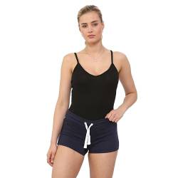 NOROZE Damen Hoch Tailliert Shorts Mager Sommer Strand Jersey Hotpants Kurze Hose (44, Marine) von NOROZE