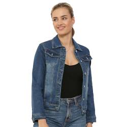 NOROZE Damen verwaschenes Denim Jacke (Blau DG8262, 46) von NOROZE