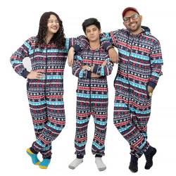 NOROZE Herren Weihnachten Onesie Anzug Trainingsanzug Familie Abstimmung Schlafanzüge Urlaub Schlafanzug Geschenke für Männer Frauen Jungen Mädchen Jumpsuit Overall (38, Mama Marine) von NOROZE