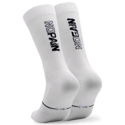 NORTEI Fahrradsocken, Lange Radsocken, MTB, Triathlon, Laufen, Atmungsfähig, Gepolstert, Sportsocken für Radfahren für Herren und Frauen (L, XL, Weiß) von NORTEI