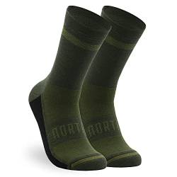 NORTEI Thermo-Winter-Radsocken, MTB und Laufen aus Kupferfaden und Thermolite für Herren und Frauen - Thermique, Olive, M von NORTEI