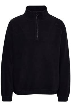 NORTH BEND NBCotus Herren Fleecepullover atmungsaktiv modischer Troyer-Pullover mit Stehkragen, Größe:L, Farbe:Black (1001) von NORTH BEND