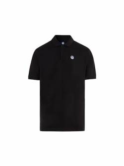 NORTH SAILS Herren Poloshirt Kurzarm mit Kragen und Knöpfen Artikel 692451 Basic Polo Kurzarm, 0999 Nero/Black, XL von NORTH SAILS