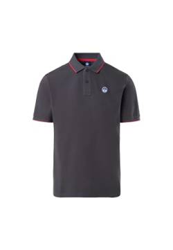 NORTH SAILS Poloshirt aus Baumwolle, farbige Kanten, Grau P24, Iron Grey, Large von NORTH SAILS