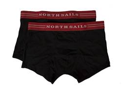 North Sails 2er Pack Boxershorts für Herren Elastische Sichtunterwäsche Artikel NS01UTR03 Boxer BIPACK, Black, 52 von NORTH SAILS