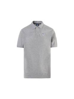 North Sails Herren-Poloshirt aus Baumwoll-Piqué mit kurzen Ärmeln - Regular Fit, Grey Melange, XL von NORTH SAILS