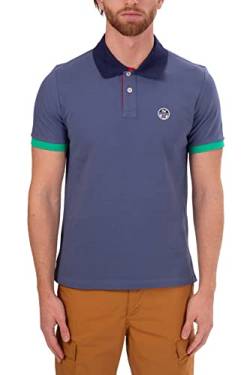 North Sails - Men's Regular Polo Shirt with Colorblock Details - Size L von NORTH SAILS