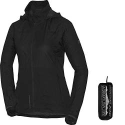 NORTHFINDER Ultraleichte Regenjacke Damen Wasserdicht Atmungsaktiv | Fahrrad Regenjacke Damen Laufjacke Ultraleicht | Windjacke Regenjacke Zusammenfaltbar | Packable Regenjacke Rain Jacket - Schwarz von NORTHFINDER