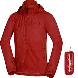 NORTHFINDER Ultraleichte Regenjacke Herren Wasserdicht Atmungsaktiv | Fahrrad Regenjacke Herren Laufjacke Ultraleicht | Windjacke Regenjacke Zusammenfaltbar | Packable Rain Jacket Brightred 2XL von NORTHFINDER