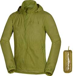 NORTHFINDER Ultraleichte Regenjacke Herren Wasserdicht Atmungsaktiv | Fahrrad Regenjacke Herren Laufjacke Ultraleicht | Windjacke Regenjacke Zusammenfaltbar | Packable Rain Jacket Dark Green 2XL von NORTHFINDER