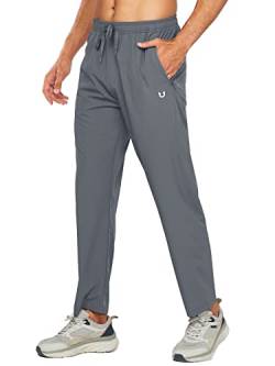 NORTHYARD Jogginghose Herren Trainingshose Herren Lang Leichte Schnelltrocknend Sporthose Polyester Hose für Fitness Freizeit Sport mit Reißverschlusstaschen Smokegrey M von NORTHYARD