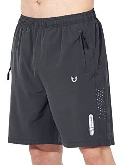 NORTHYARD Shorts Herren Sporthose Herren Kurz Leicht Sport Shorts Schnelltrockende Kurze Hosen Badehose Laufhose Trainingshose Kurz mit Reißverschlusstasche, Dunkel Grau XXL von NORTHYARD