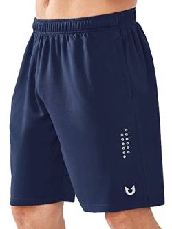 NORTHYARD Sport Shorts Herren Leichte Mesh Sporthose Kurz Schnelltrockende Kurze Hosen Laufhose mit Reißverschlusstasche für Basketball Training Fitness, Navyblau, 3XL von NORTHYARD