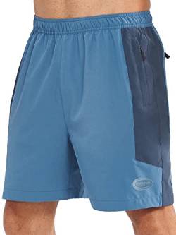 NORTHYARD Sporthose Herren Kurz Sport Shorts Schnelltrocknende Kurze Hosen mit Reißverschlusstasche Leicht Badehose Laufhose Trainingshose für Fitness Basketball, Graublau M von NORTHYARD