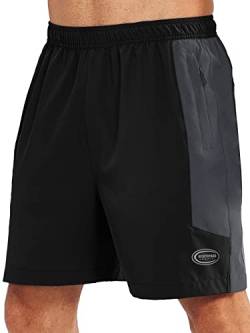 NORTHYARD Sporthose Herren Kurz Sport Shorts Schnelltrocknende Kurze Hosen mit Reißverschlusstasche Leicht Badehose Laufhose Trainingshose für Fitness Basketball, Schwarz L von NORTHYARD