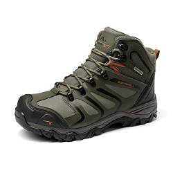 NORTIV 8 Herren Trekkingschuhe Wanderschuhe Outdoorschuhe Wanderstiefel Wasserdicht Hiking Boots Kletterschuhe Bergsteigen Klettern Wandern Schuhe Armee/GRÜN/SCHWARZ/ORANGE 160448_M-E Größe 42 (EUR) von NORTIV 8