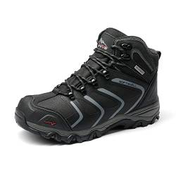 NORTIV 8 Herren Trekkingschuhe Wanderschuhe Outdoorschuhe Wanderstiefel Wasserdicht Hiking Boots Kletterschuhe Bergsteigen Klettern Wandern Schuhe SCHWARZ/DUNKEL/GRAU 160448_M-E Größe 43 (EUR) von NORTIV 8