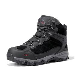 NORTIV 8 Herren Trekkingschuhe Wanderschuhe Outdoorschuhe Wanderstiefel Wasserdicht Hiking Boots Kletterschuhe Bergsteigen Klettern Wandern Schuhe SCHWARZ JS19004M Größe 42EU/9US von NORTIV 8