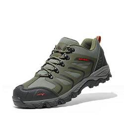 NORTIV 8 Herren Wanderschuhe Trekkingschuhe Outdoorschuhe Wasserdicht Hiking Shoes Kletterschuhe Bergsteigen Klettern Wandern Schuhe Armee/GRÜN/SCHWARZ/ORANGE 160448_Low-E Größe 42 (EUR) von NORTIV 8