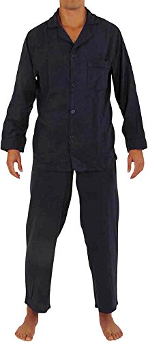 NORTY Flanell-Pyjama für Herren – Set aus Oberteil und Hose/Hose aus weicher, strapazierfähiger Baumwolle - Blau - Small von NORTY