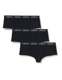 NORVIG Damen Norvig 3-pack Black Hipster Panties, Schwarz, L EU von NORVIG
