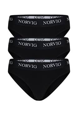 NORVIG Damen Norvig 3-pack Brief Black Bikini Style Underwear, Schwarz, L EU von NORVIG
