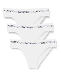 NORVIG Damen Norvig 3-pack Brief White Bikini Style Underwear, Weiß, L EU von NORVIG