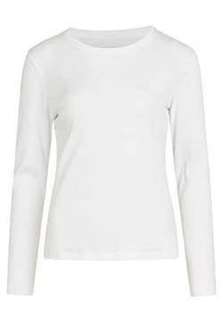 NORVIG Damen Norvig Ladies O-neck T-shirt L/S, Rib Cotton, White T Shirt, Weiß, S EU von NORVIG