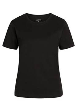 NORVIG Damen Norvig Ladies O-neck T-shirt S/S, Rib Cotton, Black T Shirt, Schwarz, L EU von NORVIG