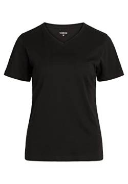 NORVIG Damen Norvig Ladies V-neck T-shirt S/S, Rib Cotton, Black T Shirt, Schwarz, L EU von NORVIG