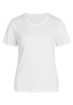NORVIG Damen Norvig Ladies V-neck T-shirt S/S, Rib Cotton, White T Shirt, Weiß, XL EU von NORVIG