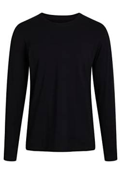 NORVIG Men's O-Neck L/S Black T-Shirt, M von NORVIG