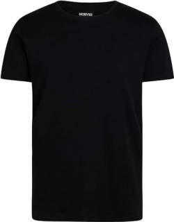 NORVIG Men's O-Neck S/S, Rib Cotton Black T-Shirt, XXL von NORVIG