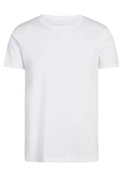 NORVIG Men's O-Neck S/S, Rib Cotton White T-Shirt, S von NORVIG