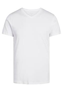 NORVIG Men's V-Neck S/S, Rib Cotton, White T-Shirt, 3XL von NORVIG