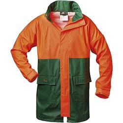 PU-Stretch Forst- Regenjacke PAPPEL grün/orange Gr. S von NORWAY