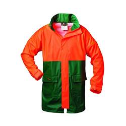 PU-Stretch Forst- Regenjacke PAPPEL grün/orange Gr. XXL von NORWAY