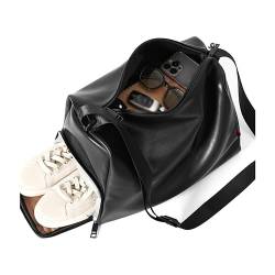 Retro-Sporttasche mit großer Kapazität, lässige Schulter-Crossbody-Handtasche, Schuhposition, trockene und nasse Trennung, Sport-Fitness-Tasche Handtasche von NOTRYA
