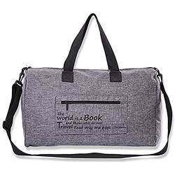 Novago Reisetasche, Sporttasche mit Schultergurt, faltbar und leicht, einfach zu transportieren und zu verstauen (grau) von NOVAGO