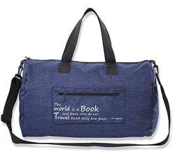 Novago Reisetasche Sporttasche mit Schultergurt faltbar und leicht, einfach zu transportieren und zu verstauen (blau) von NOVAGO