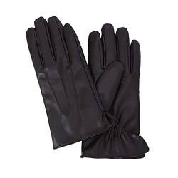 NOVBJECT Herren Lederhandschuhe Winter Full Hand Touchscreen Leder Fahren Klassische Warm Kaschmir Futter Outdoor Handschuhe (Braun, L) von NOVBJECT
