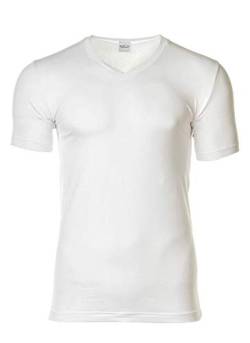 NOVILA Herren T-Shirt - V-Ausschnitt, Stretch Cotton, Fein-Single-Jersey, Weiß S (Small) von NOVILA