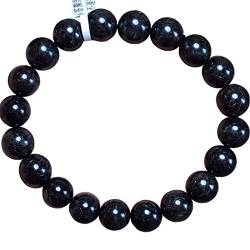 NOVOCE 9 mm natürliches schwarzes Kupfer-Titan, Rutilquarz, Kristall, runde Perlen, Damen und Herren, Armband AAAAA von NOVOCE