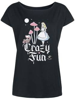 Alice im Wunderland Crazy Fun Damen Loose Shirt schwarz, Größe:XL von NP Nastrovje Potsdam