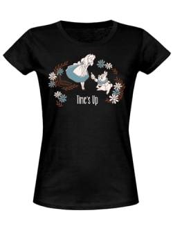 Alice in Wonderland Time's Up Damen T-Shirt schwarz, Größe:XL von NP Nastrovje Potsdam