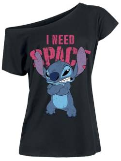 Lilo & Stitch I Need Space Damen Loose-Shirt schwarz, Größe:L von NP Nastrovje Potsdam