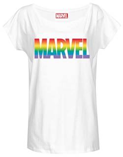 Marvel Pride Damen Loose-Shirt Weiss, Größe:M von NP Nastrovje Potsdam